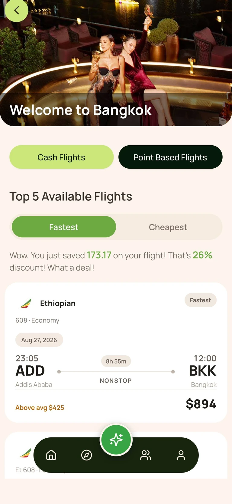 Altovia cash and points flight search